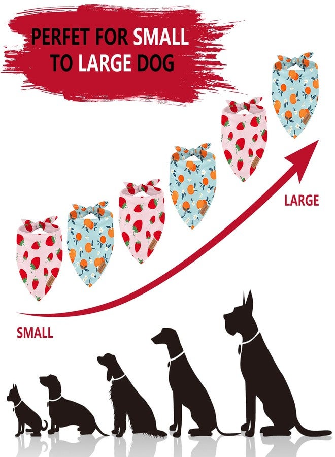 FYSUIMU 2Pcs Fruit Dog Bandana Strawberry Orange Triangle Pet Scarf Pink Blue Reversible Adjustable Pet Neckerchief Dog Bib for Medium Large Dog Cat Costume Accessories - Image 3